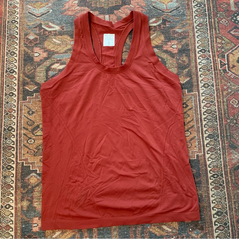 Athleta Brick Red Racerback Tank Top Seamless Stretchy